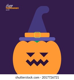 Happy Halloween. October 31. Simple, vector, flat illustration. Minimalist, geometric, background icon. Perfect for poster, media banner, cover or postcard.