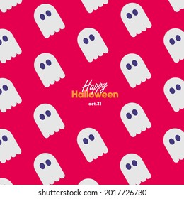 Happy Halloween. October 31. Simple, vector, flat illustration. Minimalist, geometric, background pattern. Perfect for poster, media banner, cover or postcard.