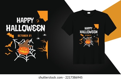 Happy Halloween ( October 31 ). Halloween T-shirt design, Vector, Illustration, EPS.