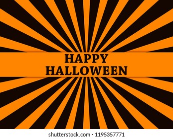 Happy Halloween October 31st, holiday greeting card with rays on background. Vector illustration