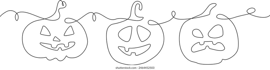 Happy Halloween. October 31st. linear graphic drawing. pumpkins drawn in pencil. background for the design of the autumn holiday.