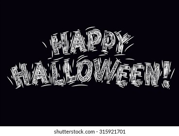 Happy Halloween on black background
