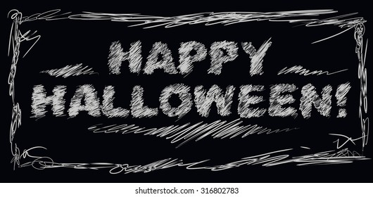 Happy Halloween on black background