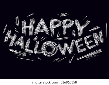Happy Halloween on black background