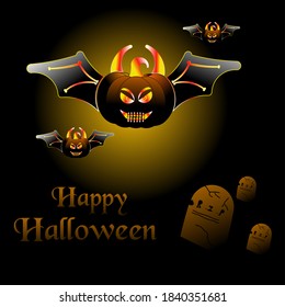 Happy Halloween on October 31st, The cursed bat has come. Vector Illustration