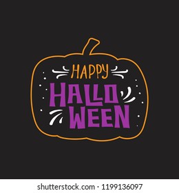 Happy Halloween on a pumpkin vector