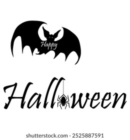 Happy Halloween On White Background.