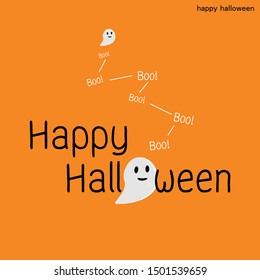 happy halloween and Orange background