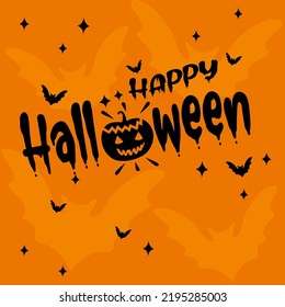 Happy halloween orange background vector design