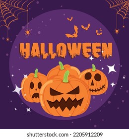 diseño del vector de calabaza naranja feliz de halloween 