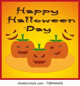 Happy Halloween. Orange pumpkins. Vector illustration EPS10
