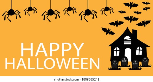 Happy Halloween Orange Vector Background