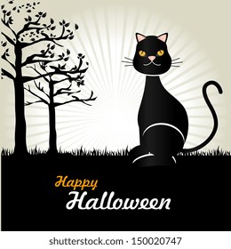 happy halloween over gray background vector illustration