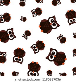 happy halloween owls pattern background