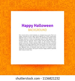 Happy Halloween Paper Template. Vector Illustration of Outline Design.
