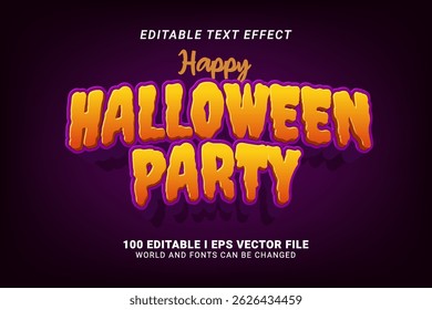 happy halloween party 3d style text effect