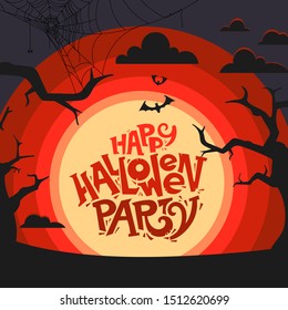 Happy Halloween party annoncement vector illustration