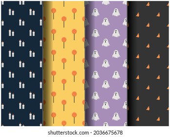 happy halloween party background wallpaper icon october template cartoon pattern pumpkin vector illustration holiday flyer web witch bat scary ghost card skull concept banner evil celebration cute