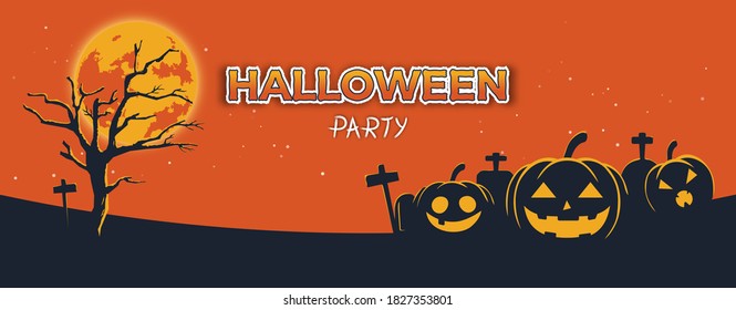 Happy halloween party banner background. Halloween festival celebration banner