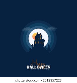 Happy Halloween party banner Background. Halloween Creative for social media post. 3D illustration.