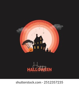 Happy Halloween party banner Background. Halloween Creative for social media post. 3D illustration.