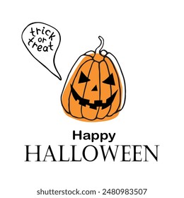 Happy Halloween party banner, invitation, greeting card, costume party poster and celebration announce with Jack o Lantern, creepy pumpkin