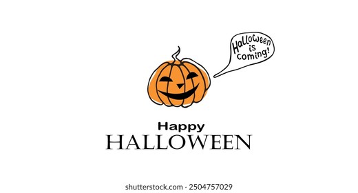 Happy Halloween party banner, invitation, greeting card, costume party poster and celebration announce with Jack o Lantern, creepy pumpkin