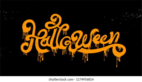 Happy Halloween Party , calligraphy, Logo , Scary ,spooky  template Vector illustration.