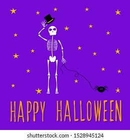 Happy halloween party card template. 