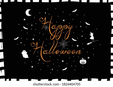 Happy Halloween Party Card, vector, illustration