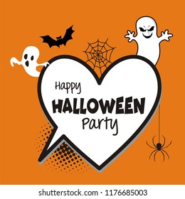 Happy Halloween party with comic bubble speech