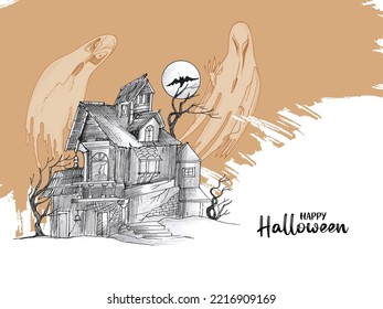 Happy Halloween party festival creepy ghost background design vector