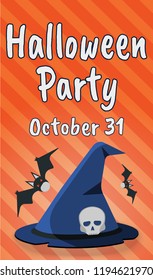 Happy Halloween Party Greeting card. Happy Halloween banner and poster. Vector illustration.