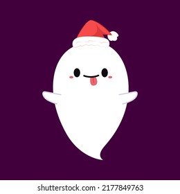 Happy halloween party greeting card with cute ghost. Holidays cartoon character. Cute spooky ghosts.