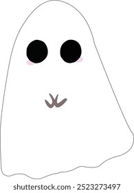 Happy halloween party greeting card with cute ghost