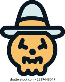 Happy Halloween Party Icon Vector, Halloween silhouette icon, Vector illustration 26