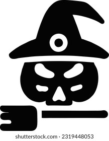 Happy Halloween Party Icon Vector, Halloween silhouette icon, Vector illustration 32