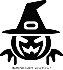 Happy Halloween Party Icon Vector, Halloween silhouette icon, Vector illustration 2