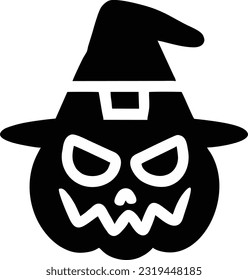 Happy Halloween Party Icon Vector, Halloween silhouette icon, Vector illustration 40