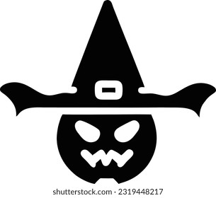 Happy Halloween Party Icon Vector, Halloween silhouette icon, Vector illustration 8