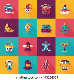 Happy halloween party icons set