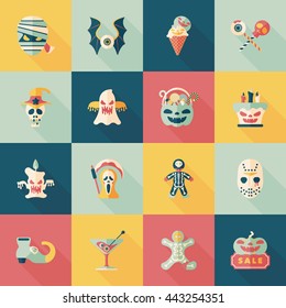 Happy halloween party icons set