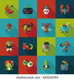 Happy halloween party icons set