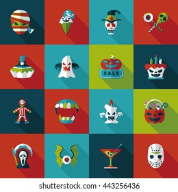 Happy halloween party icons set