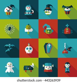 Happy halloween party icons set