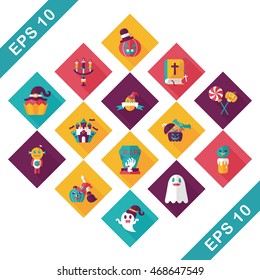 Happy halloween party icons set