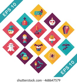 Happy halloween party icons set