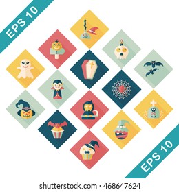 Happy halloween party icons set