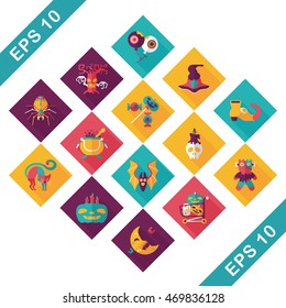 Happy halloween party icons set