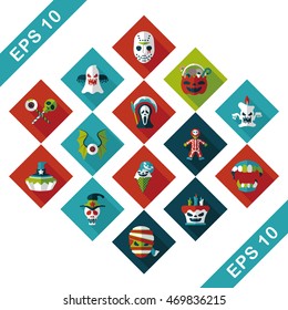 Happy halloween party icons set